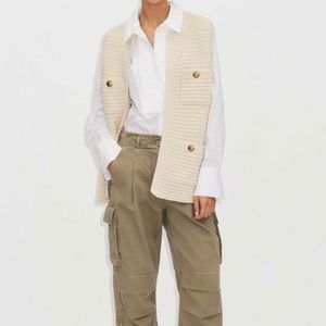 Me + Em Cotton Bib Front Shirt